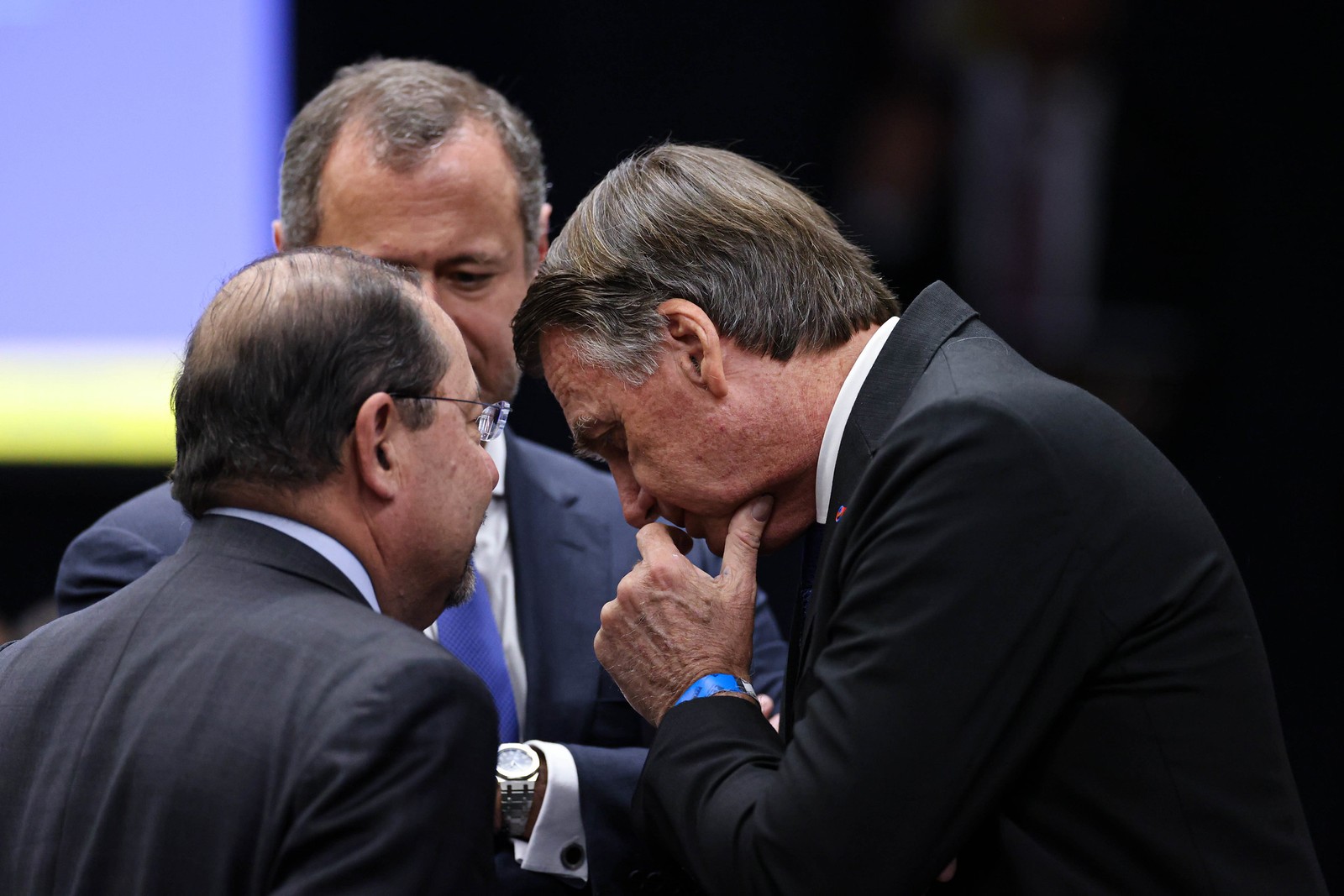 Ex-presidente Jair Bolsonaro, durante interrogatório no STF — Foto: Ton Molina/STF