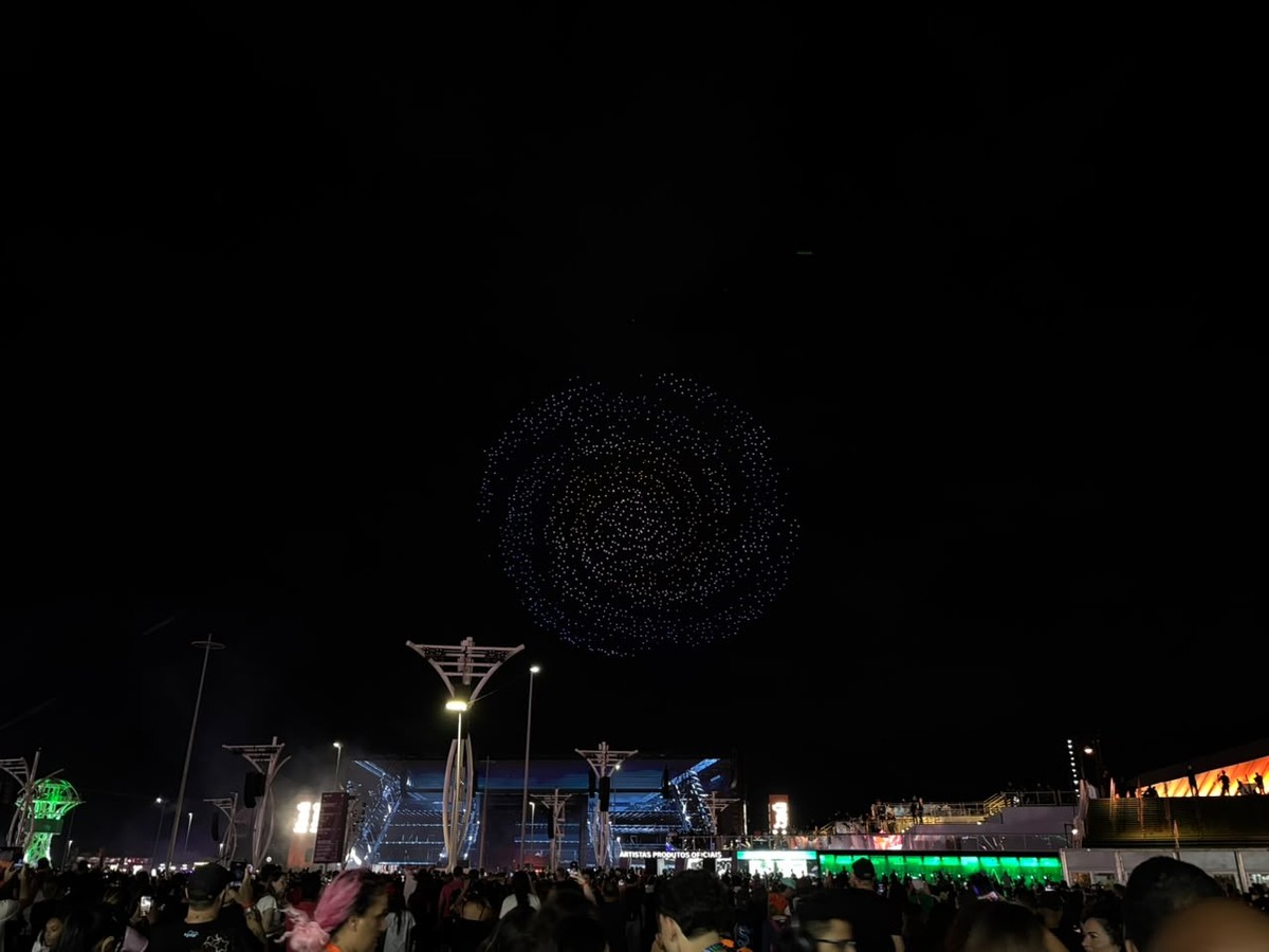 Alok leva show de drones para o Palco Mundo no dia do K-pop do Rock in Rio;veja imagens