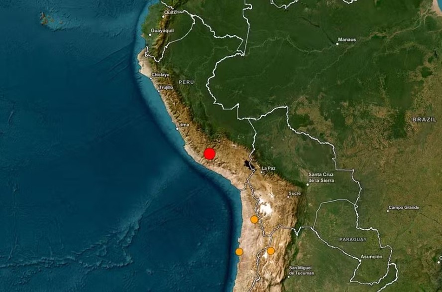 Imagem ilustrativa sobre Terremoto de magnitude 6,7 atinge o sul do Peru; veja vídeo