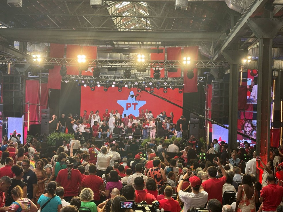 Evento de comemoração aos 45 anos do PT. — Foto: Leonardo Rezende/CBN