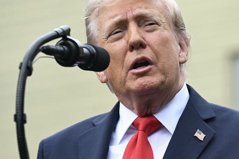 Presidente dos EUA, Donald Trump, em evento de memória ao 11 de setembro. — Foto: SAUL LOEB / AFP