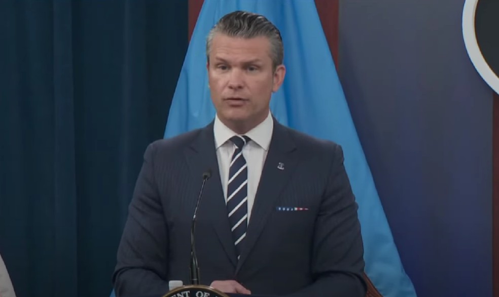 Secretário de Defesa dos Estados Unidos, Pete Hegseth — Foto: Reprodução