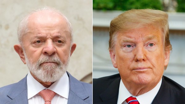 Presidentes do Brasil, Lula, e dos EUA, Donald Trump — Foto: Alan Santos/PR e Gustavo Moreno/STF