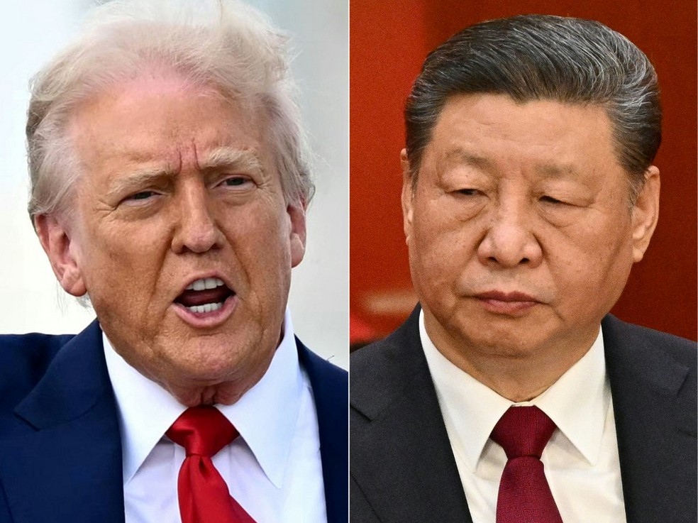 Presidente dos Estados Unidos, Donald Trump, e presidente da China, Xi Jinping. — Foto: Mandel NGAN, Pedro Pardo / AFP