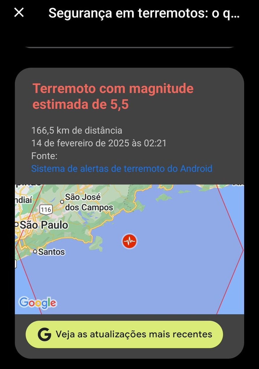 Entenda o que pode ter causado o alerta de terremoto no Android para ...