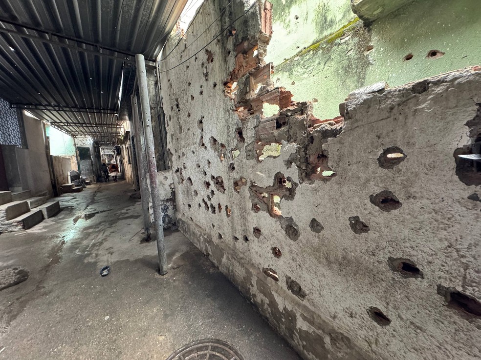 Vielas destruídas no Complexo da Penha após megaoperação no Rio de Janeiro — Foto: Marcelo DSants/Ato Press/Agência O Globo