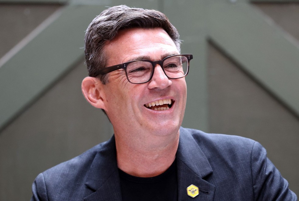Andy Burnham foi eleito novo líder do Partido Trabalhista e vai assumir como primeiro-ministro do Reino Unido. — Foto: Toby Shepheard / AFP