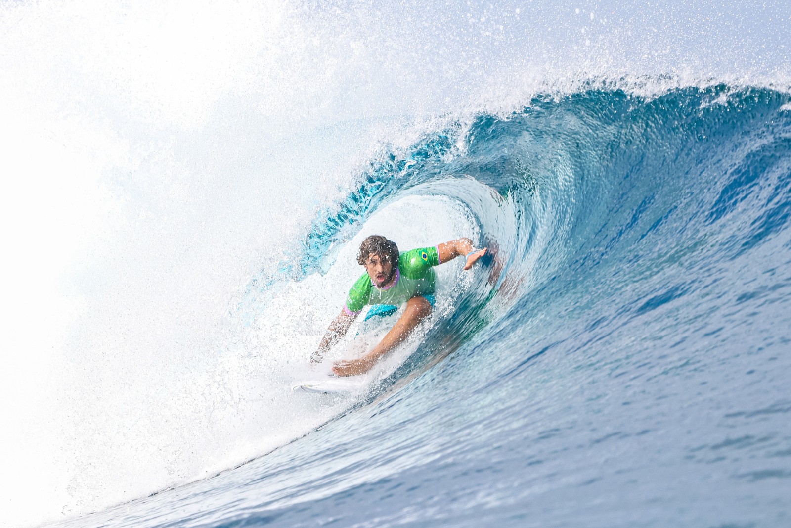 Surfista João Chianca, conhecido como ‘Chumbinho’, nos Jogos Olímpicos de Paris — Foto: William Lucas/COB