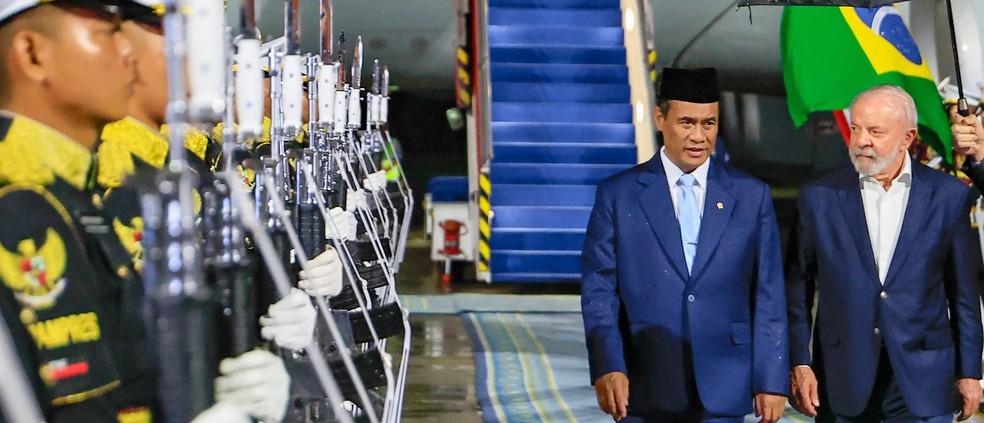Lula chega na Indonésia. — Foto: Ricardo Stuckert/PR