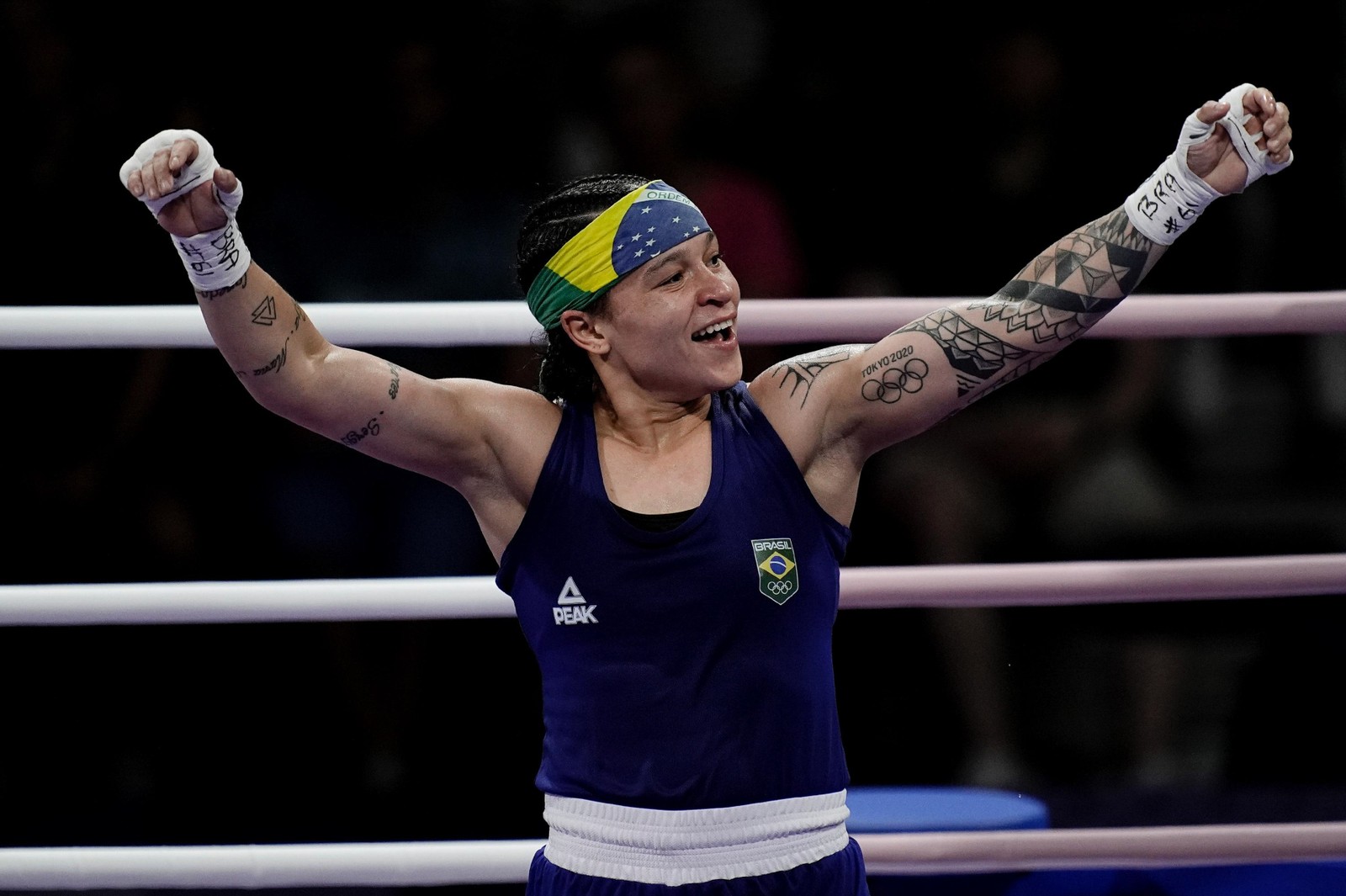 A boxeadora brasileira Bia Ferreira estreia nos Jogos Olímpicos de Paris — Foto: Alexandre Loureiro/COB