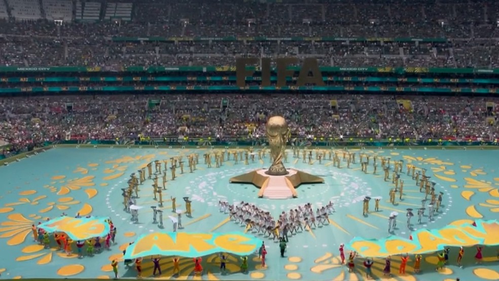 Cerimônia de abertura da Copa do Mundo Fifa — Foto: Reprodução/GETV