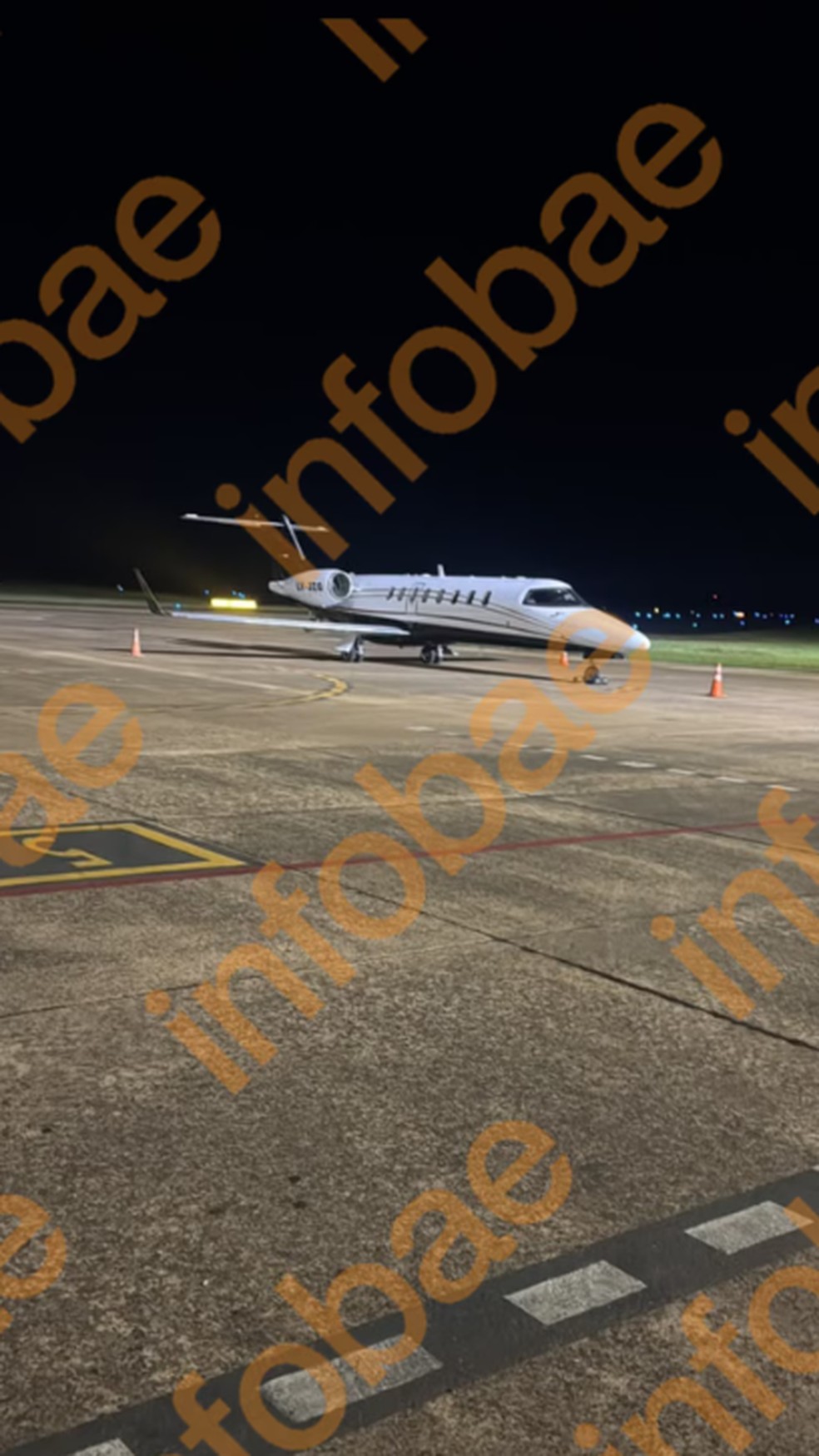 Suposto avi�o que levaria Fl�vio Bolsonaro da Argentina para os Estados Unidos. � Foto: Reprodu��o/Infobae