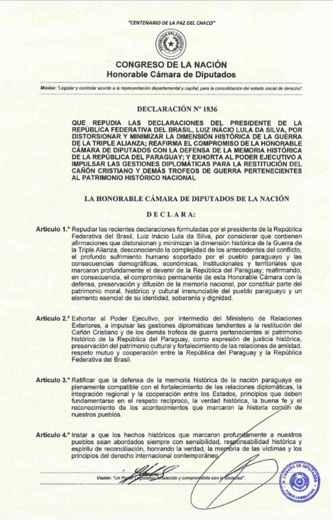 Paraguai convoca embaixador brasileiro para receber nota de protesto por falas de Lula sobre guerra - QTU Questões do Universo