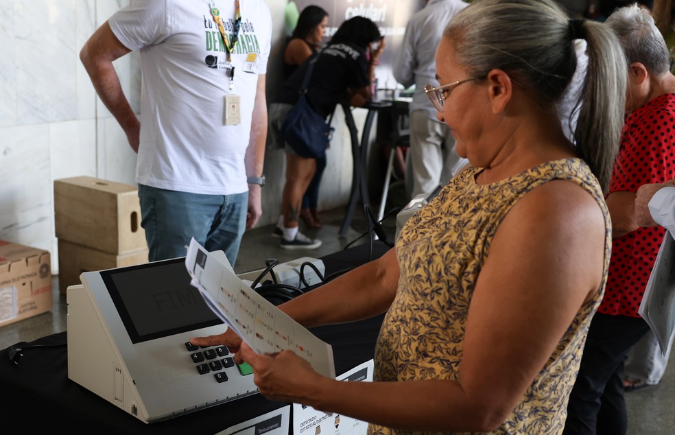 'Colinha' eleitoral ajuda os eleitores na hora de votar — Foto: Valter Campanato/ Agência Brasil