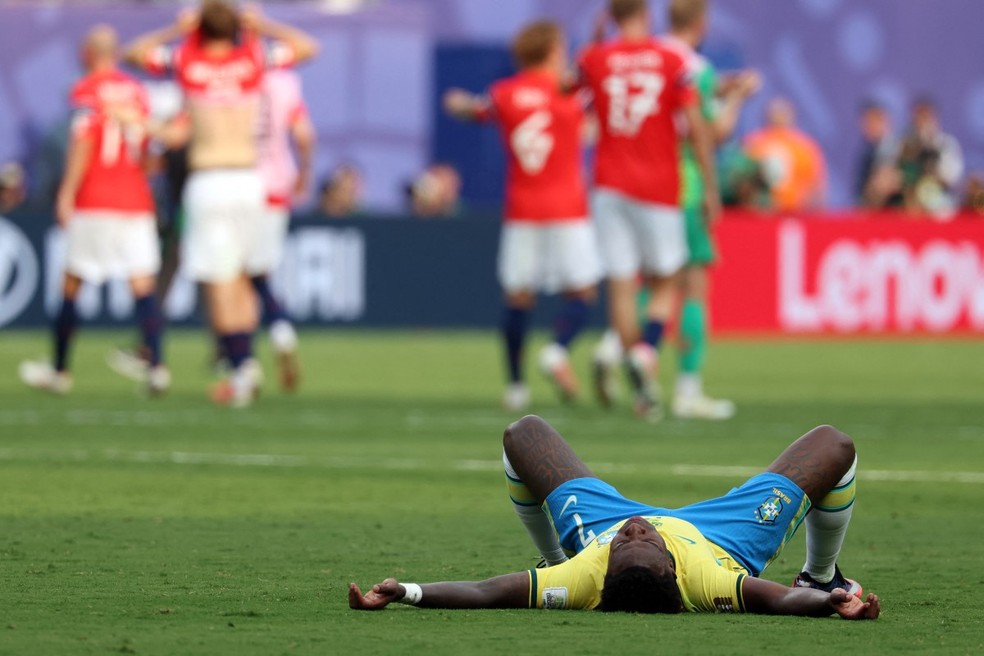Brasil é eliminado da Copa para a Noruega — Foto: Odd ANDERSEN / AFP