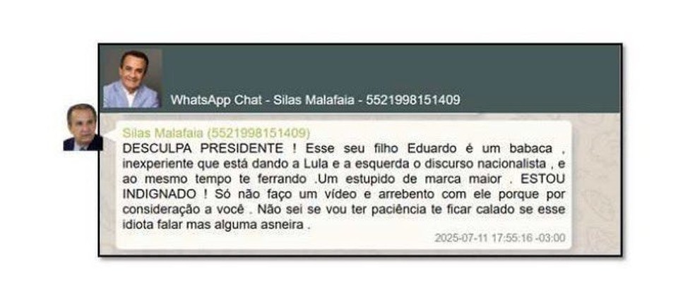 Silas Malafaia diz que Eduardo Bolsonaro é um 'babaca'. — Foto: Reprodução