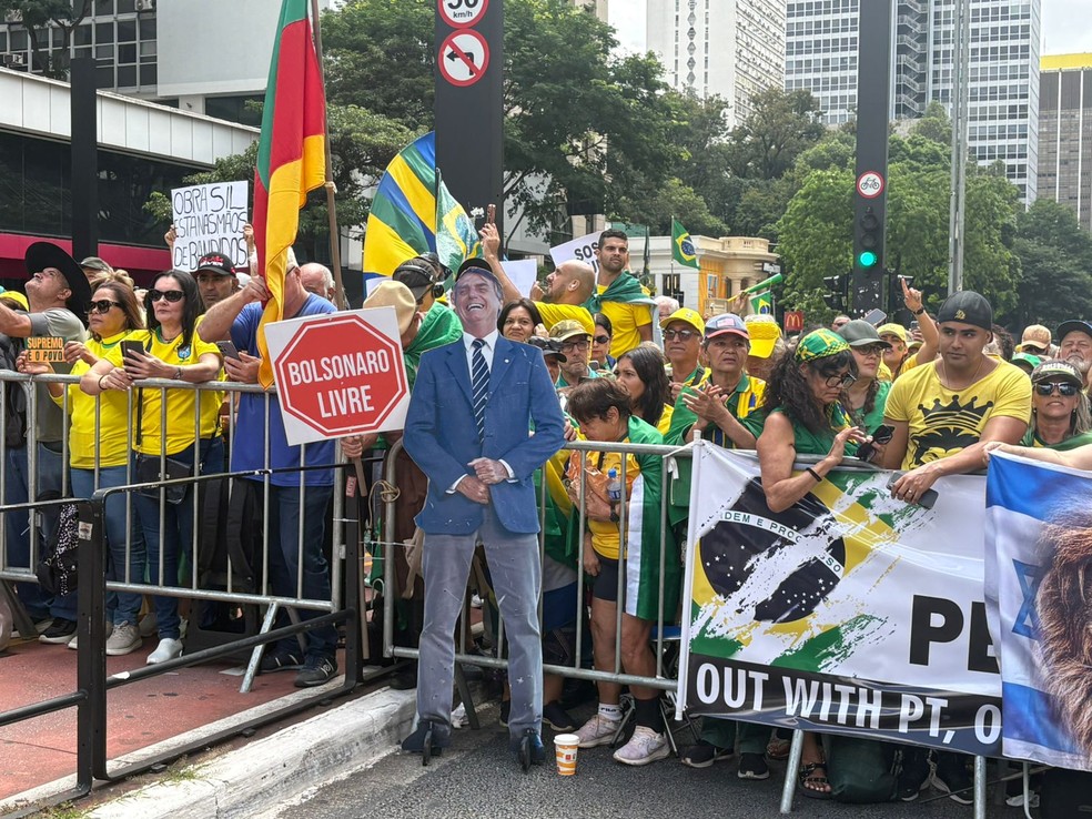 Manifestação na avenida Paulista — Foto: Klauson Dutra/CBN
