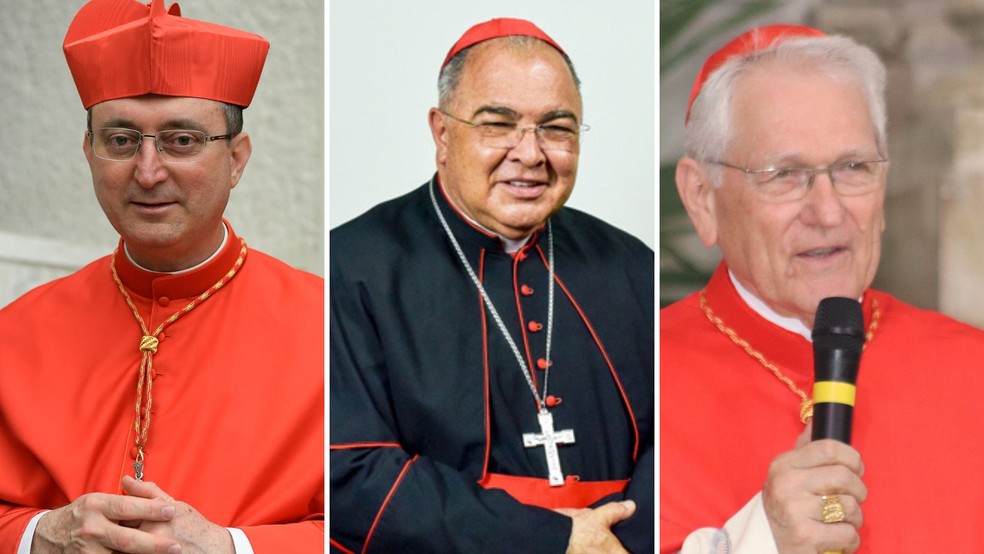 Da esquerda para a direita, cardeais S�rgio da Rocha, de Salvador; Orani Jo�o Tempesta, do Rio de Janeiro; e Leonardo Steiner, de Manaus. � Foto: Reprodu��o