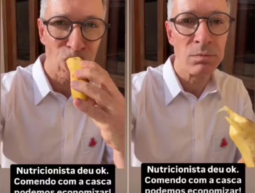 Em crítica ao governo, Romeu Zema publica vídeo comendo banana com