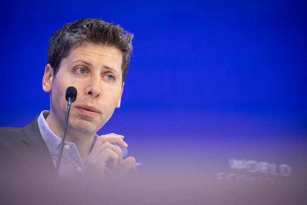 Sam Altman, CEO da OpenAI, empresa de inteligência artificial. — Foto: World Economic Forum / Benedikt von Loebell