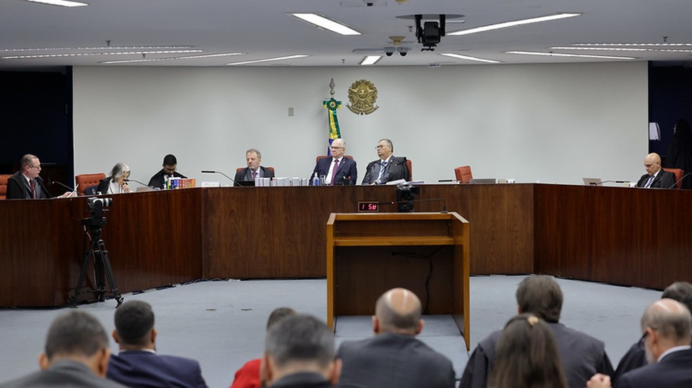 Sessão do julgamento do caso Marielle Franco no STF — Foto: Rosinei Coutinho/STF