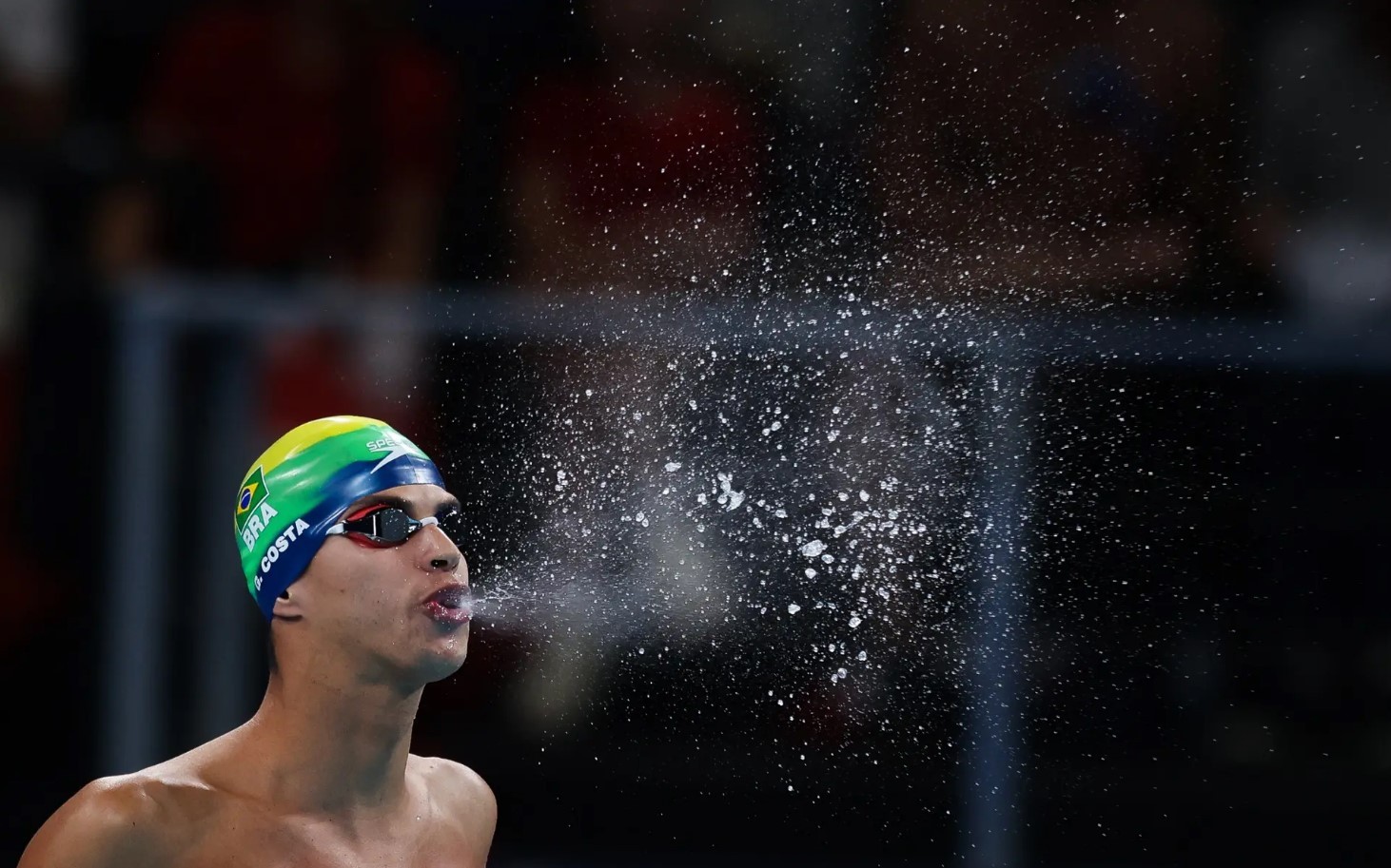 O nadador brasileiro Guilherme Costa, o ‘Cachorrão’, nos 400 metros livre nos Jogos Olímpicos Paris 2024 — Foto: Luiza Moraes/COB