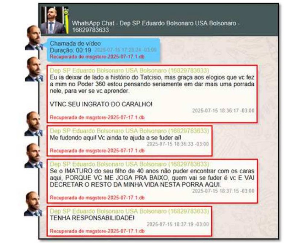 Troca de mensagens — Foto: Reprodução