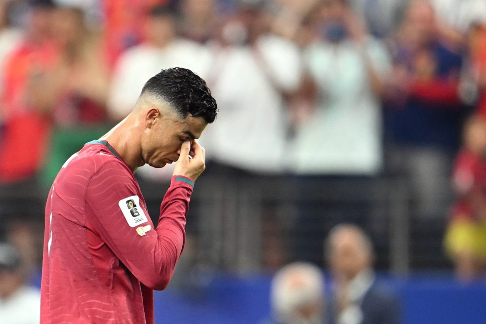 Cristiano Ronaldo lamenta eliminação de Portugal na Copa do Mundo 2026 — Foto: RONALDO SCHEMIDT / AFP