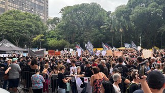 Protestos por morte do cão Orelha em São Paulo — Foto: Matheus Leite/CBN