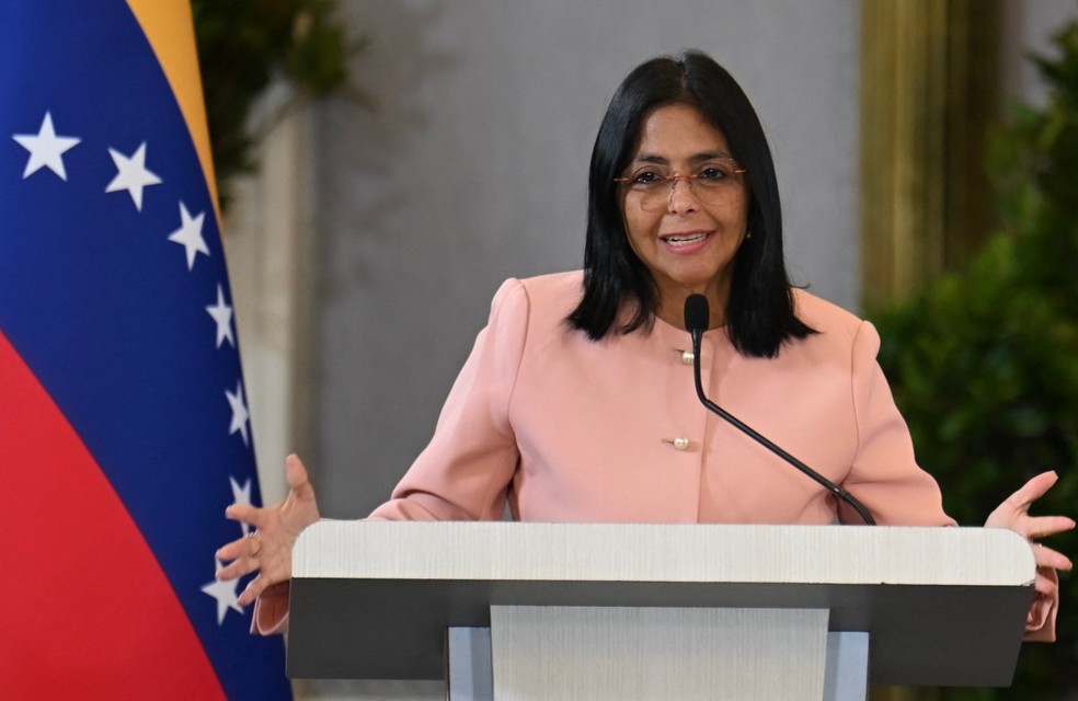 Delcy Rodriguez, presidente interina da Venezuela — Foto: Juan Barreto / AFP