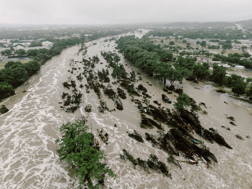 Enchentes no Texas, nos Estados Unidos. - Foto: Reproduo