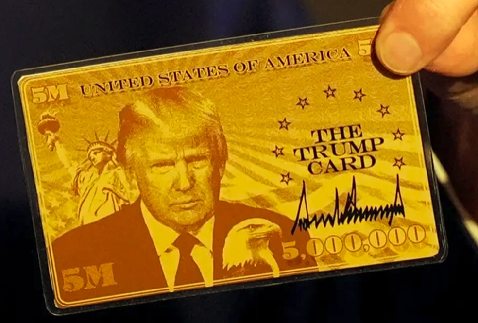'Cartão dourado' de Trump. — Foto: Reprodução