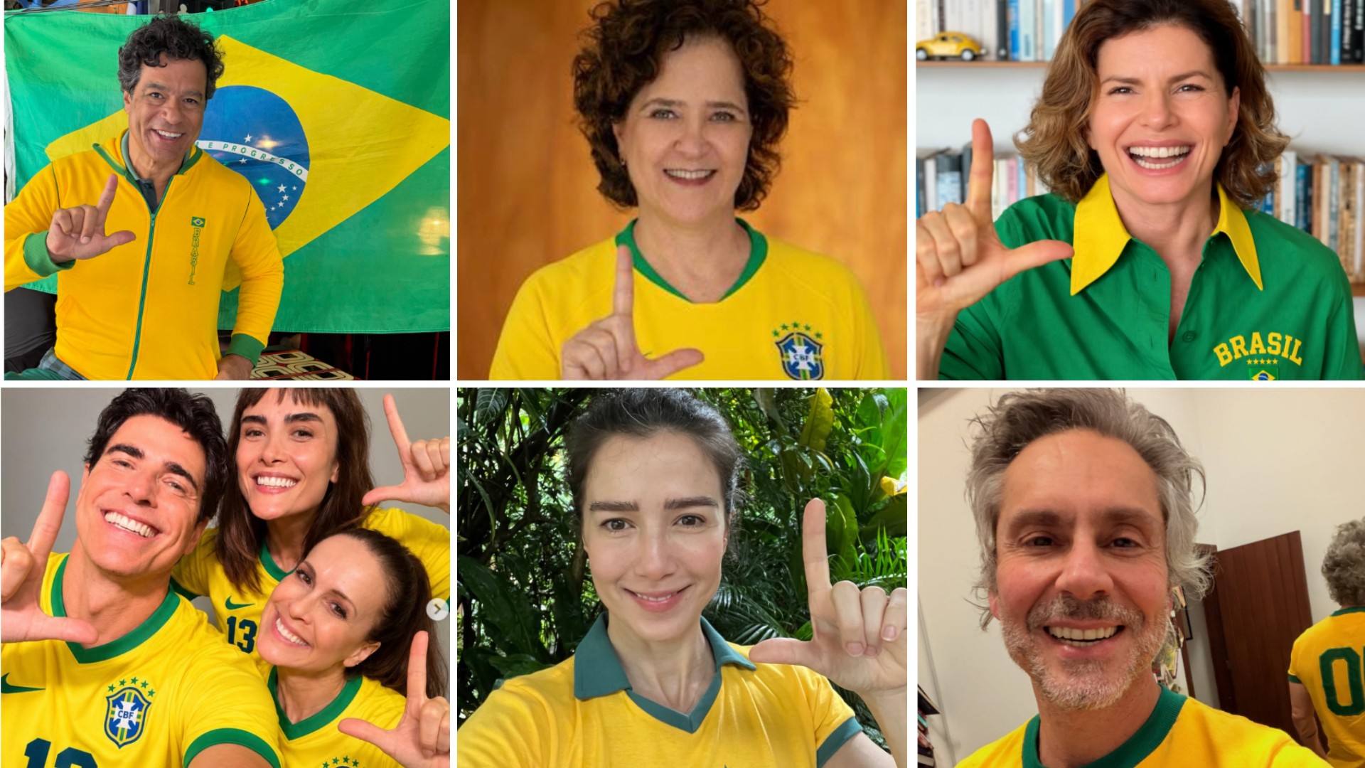 Eleitores fazem ação nas redes usando camisa da seleção brasileira e gesto de Lula - Foto