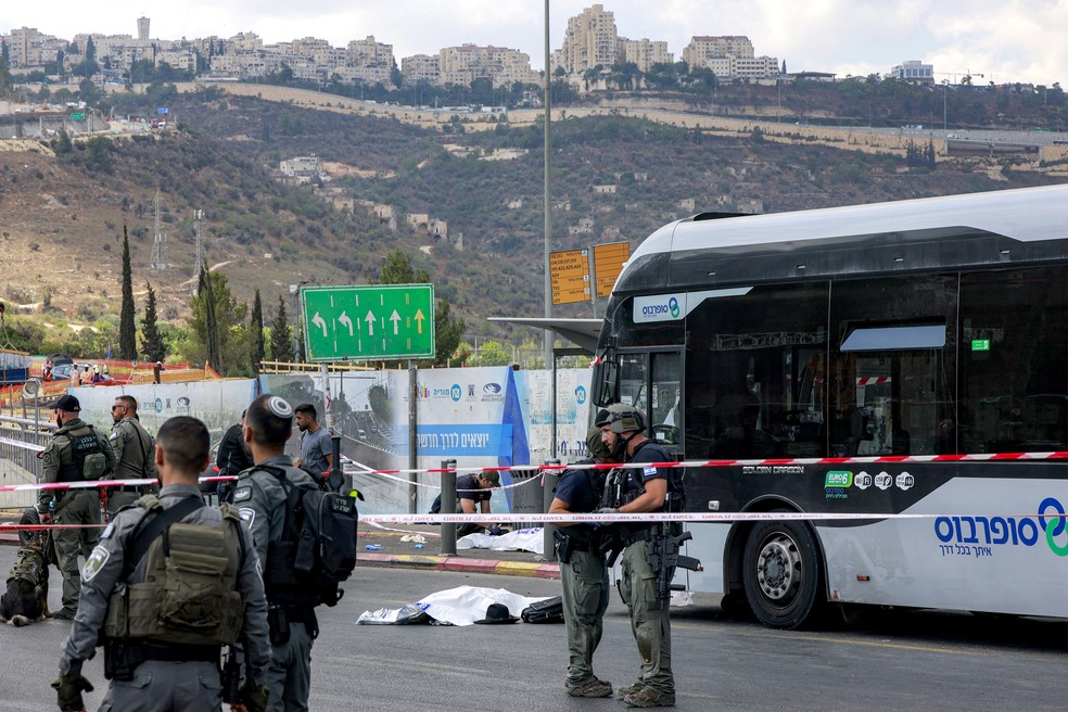 Local onde ocorreu ataque em Jerusalém. — Foto: Menahem Kahana / AFP