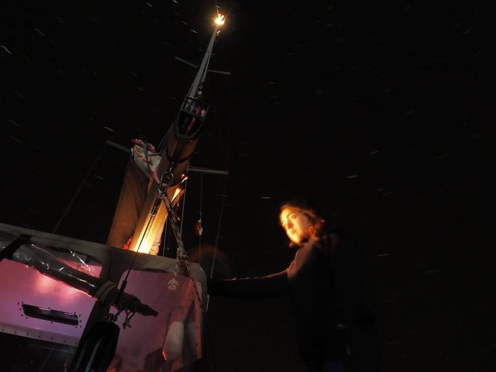 A navegadora Tamara Klink passou meses isolada em um fiorde na Groenl&acirc;ndia, durante o inverno. &mdash; Foto: Divulga&ccedil;&atilde;o/Tamara Klink