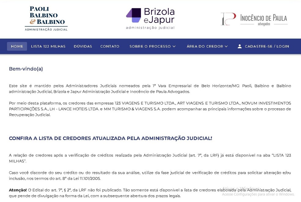 O site está disponível para inclusão de comprovantes de compras — Foto: Reprodução