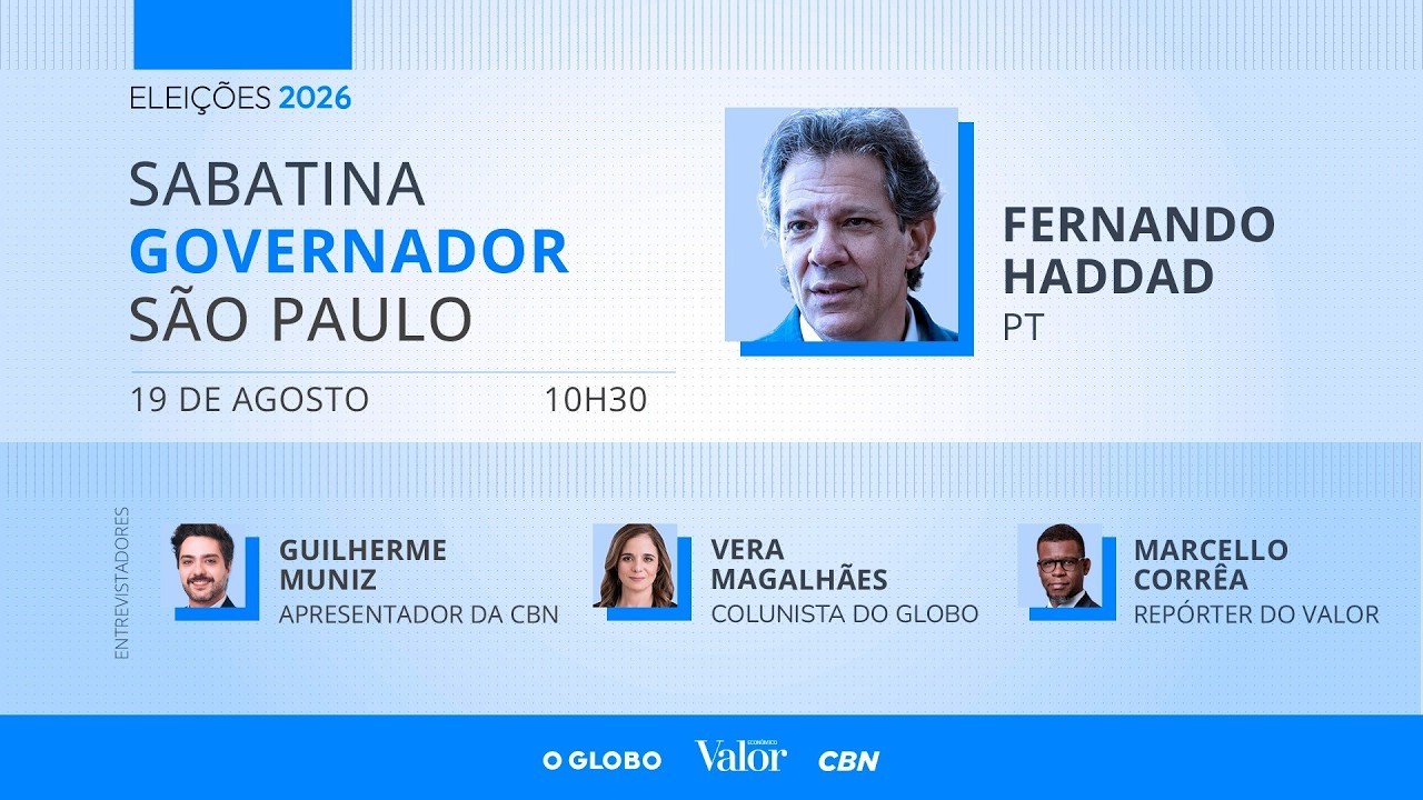 AO VIVO: Fernando Haddad participa de sabatina da CBN, de O Globo e do Valor - QTU Questões do Universo